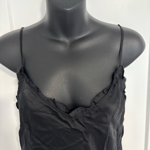 Aritzia Wilfred Ruffle Camisole Satin Tank Top Soft Blush Pink Size Small Medium - Picture 10 of 13